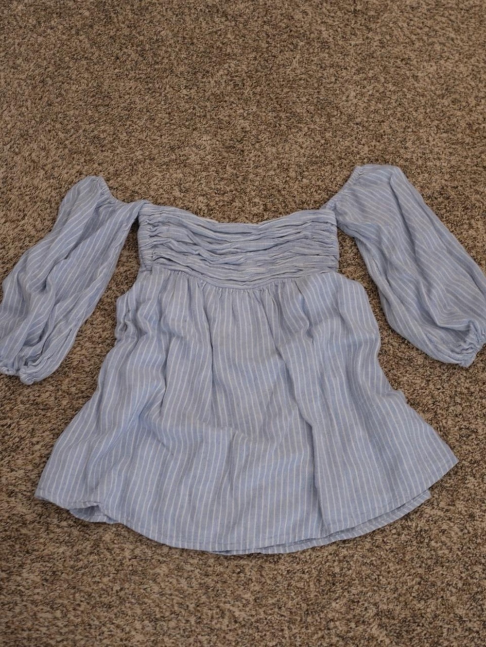 Abercrombie & Fitch Emerson Mini Dress in Striped Blue and White